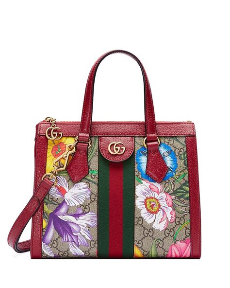 gucci ophidia gg flora small tote bag